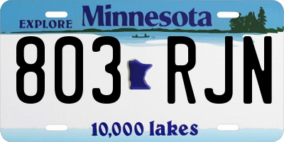 MN license plate 803RJN