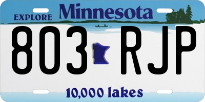 MN license plate 803RJP