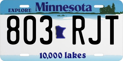 MN license plate 803RJT