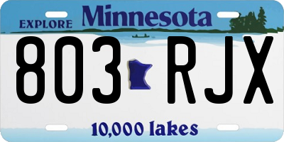 MN license plate 803RJX