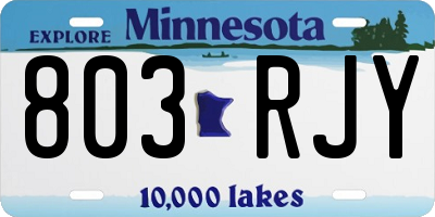 MN license plate 803RJY