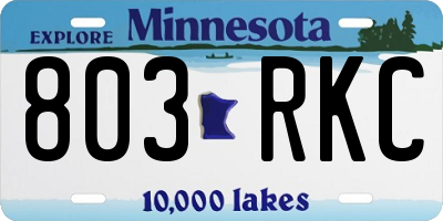 MN license plate 803RKC