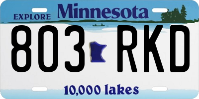 MN license plate 803RKD