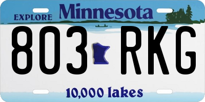 MN license plate 803RKG