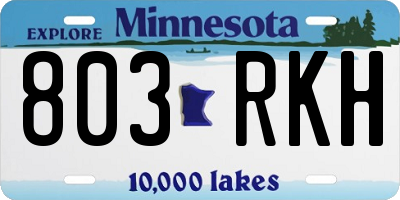 MN license plate 803RKH