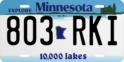 MN license plate 803RKI