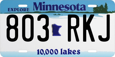 MN license plate 803RKJ