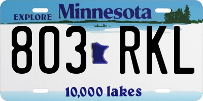 MN license plate 803RKL