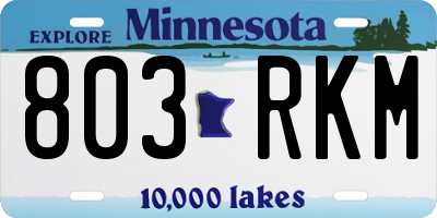 MN license plate 803RKM
