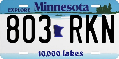 MN license plate 803RKN
