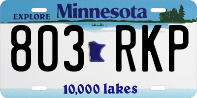 MN license plate 803RKP