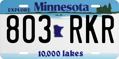 MN license plate 803RKR