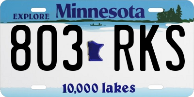 MN license plate 803RKS