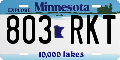 MN license plate 803RKT