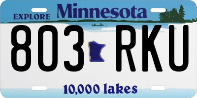 MN license plate 803RKU