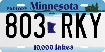 MN license plate 803RKY