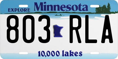 MN license plate 803RLA
