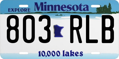 MN license plate 803RLB