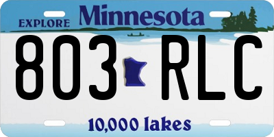 MN license plate 803RLC