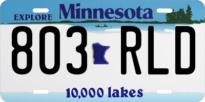 MN license plate 803RLD