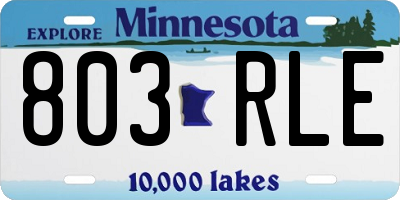 MN license plate 803RLE