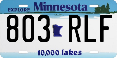 MN license plate 803RLF