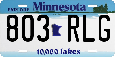 MN license plate 803RLG