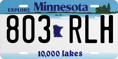 MN license plate 803RLH