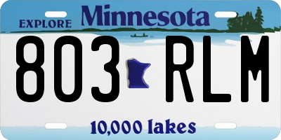 MN license plate 803RLM