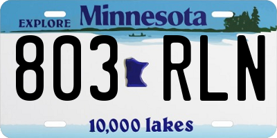 MN license plate 803RLN
