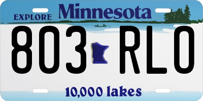MN license plate 803RLO