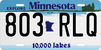 MN license plate 803RLQ