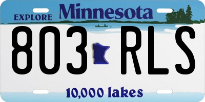 MN license plate 803RLS