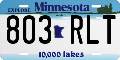 MN license plate 803RLT