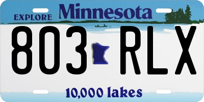 MN license plate 803RLX