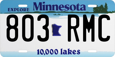 MN license plate 803RMC