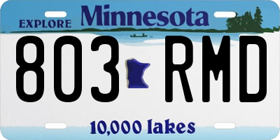 MN license plate 803RMD