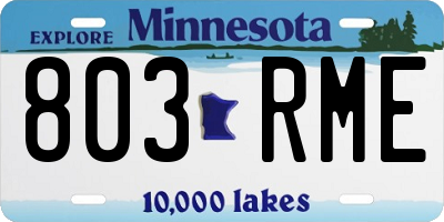 MN license plate 803RME