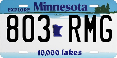 MN license plate 803RMG