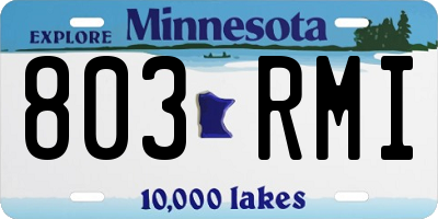 MN license plate 803RMI