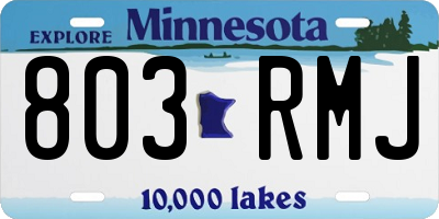 MN license plate 803RMJ