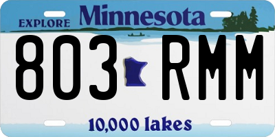 MN license plate 803RMM