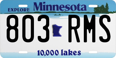 MN license plate 803RMS