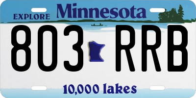 MN license plate 803RRB