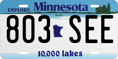 MN license plate 803SEE