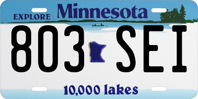 MN license plate 803SEI
