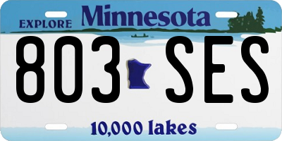 MN license plate 803SES