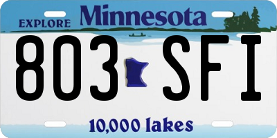 MN license plate 803SFI
