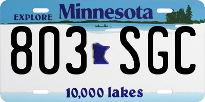MN license plate 803SGC