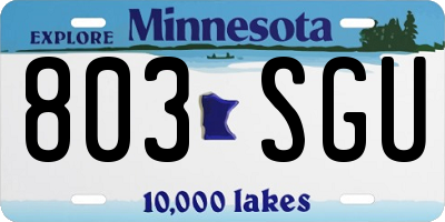 MN license plate 803SGU